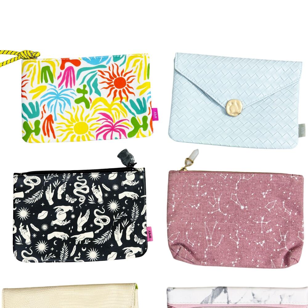 Ipsy Bundle of 10 Glam Bags Makeup Pouches Zip Top/Snap Closure EUC - Picture 2 of 5